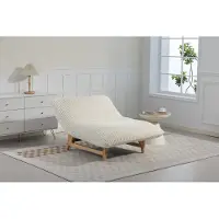 OKWISH Zitzakstoel Voor Volwassenen - Ergonomische Loungezetel Met Rugleuning - Zachte Hoogdichte Vulling - Voor Woonkamer Slaapkamer - Ribfluweel - Wit