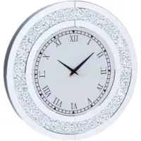 Happyment Elegante Spiegel klok Fioren - Zilver - Ronde wandspiegel - 60cm - Zonder verlichting - Woonkamer