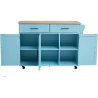 Happyment Eetkar - Keukenkast - Dinerdressoir - Aanrecht - Voor Keuken of Eetkamer - Uitschuifbaar & Stijlvol Opbergen - Wit Marmer & Kaki Grijs Hout