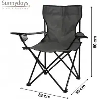 Sunnydays "LE CAMPING" STOEL ANTRACIETGRIJS 82X50XH80CM