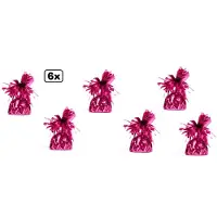 Wefiesta 6x Ballon gewicht fuchsia - Tafeldecoratie thema feest ballon party festival