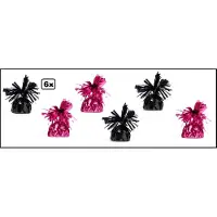 Wefiesta 6x Ballon gewicht zwart en pink - Tafeldecoratie thema feest ballon party festival