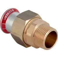 Geberit GE Mapress C-stalen overgangsstuk, vlakafdichtend, diameter 22 mm x schroefdraad R1, verzinkt, 1 stuk.
