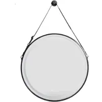 Happyment Ronde spiegel Veridian - Met verlichting - 80cm - Voor Badkamer, Make-up & Wandmontage - Dimbaar licht met voorruitverluchting - Zwart