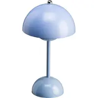 Luxus Draadloze Tafellamp Touch Deluxe - Josephine - Blauw - 30cm - Tafellamp Slaapkamer - Decoratieve tafellamp - Oplaadbaar - Dimbaar