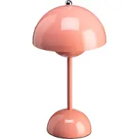 Luxus Draadloze Tafellamp Touch Deluxe - Josephine - Roze - 30cm - Tafellamp Slaapkamer - Decoratieve tafellamp - Oplaadbaar - Dimbaar