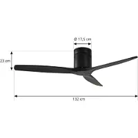 LUCANDE plafondventilator Vindur, zwart, DC, stil, 132 cm , Vindur, Zwart, Woonkamer, Metaal, Modern