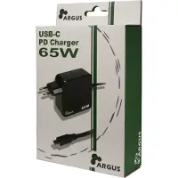 Inter-Tech PD-2065 USB-oplader 65 W USB-C stekker USB PD 3.0 Zwart Binnen USB Power Delivery (USB-PD), Snellader