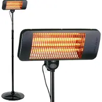 Sonstiges Alpina infrarood terrasverwarmer, staand model, 2000W, 3 warmtestanden - Spuitwaterdichte infraroodverwarmer IP24 met infraroodlamp