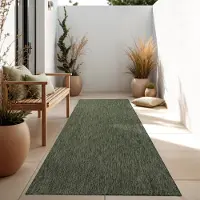 Paco Home In-& Outdoor Balkon Terras Keukenvloerkleed Eenkleurig Gemêleerd Patroon 80x250 cm