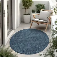 Paco Home In-& Outdoor Balkon Terras Keukenvloerkleed Eenkleurig Gemêleerd Patroon 80 cm Rund