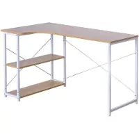 Happyment L-vormig Computertafel - Hoekbureau Werkstation voor Studie, PC, Laptop & Gaming - Ideaal voor Eetkamer of Werkruimte