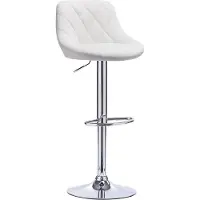 Happyment Designer Barkruk Lica - Met rugleuning - Stevig - Ergonomische barstoel - Zithoogte 60 - 82cm - Wit - Set van 1 - Keuken en bar - In hoogte verstelbaar