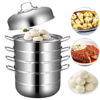 Happyment Stoompan - Voedselstomer - Groentestomer - Couscous Pan - Multisteamer - Stoomkoker - 5 Laags