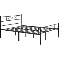 Happyment Metalen bedframe - 140 x 200cm - Incl. lattenbodem - Twijfelaar - 2 persoons - Zwart