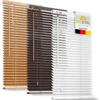 Sol Royal FSC gecertificeerd houten jaloezieën SolDecor JH3 rolgordijnen in wit 150x160 cm - Milieuvriendelijk geproduceerd