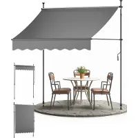 Sol Royal zonwering BM3 – 1,5 m breed zonder boren – klemzonwering met handslinger – UV-bestendige balkonzonwering om vast te klemmen Weerbestendig voor tuin terras Staande zonwering Antraciet