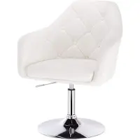 Happyment Barkruk Larrie Elroy - Industrial Wit - Barkrukken set van 1 - Barstoel Kruk - Barstoelen met rugleuning - Keukenstoel - In hoogte verstelbaar - Kunstleer