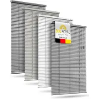 Sol Royal Aluminium Jaloezie Zonder Boren 60x130 cm incl. Klemsteunen †“ Aluminium Jaloezie Binnen voor Ramen 60 cm breed, 25 mm Lamellen †“ Privacy- & Zonwering †“ Zilver Mat †“ JA2