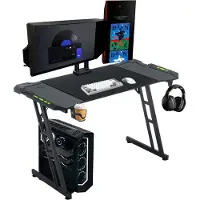 ACXIN LED Gaming Bureau - Computertafel Met Carbon Fiber - Met Bekerhouder En Hoofdtelefoonhaak - 160x60cm Zwart