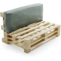 Bananair - Palletkussen - afneembare hoes - Waterbestendig rugkussen - Tuinkussen voor Palletbank - 120x40 cm - Lichtgrijs