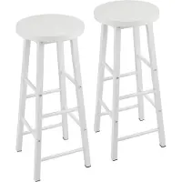 Happyment Hoge barkrukken Parijs - Zithoogte 71cm - Wit - Set van 2 - Keuken - Barstoelen - Zonder rugleuning - Hout