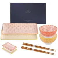 Happyment Celestia Sushi Servies - 6 delig - 2 persoons - Dinerborden - Bordenset - Diepe borden - Ontbijtborden - Servies - Keukenservies