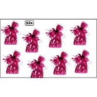 Wefiesta 12x Ballon gewicht fuchsia - Tafeldecoratie thema feest ballon party festival