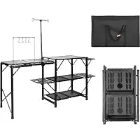 Happyment Deluxe campingtafel - Klaptafel - Lichtgewicht - Aluminium - 126x81x49 cm - 9,7 kg - Met gootsteen