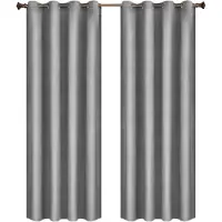 Happyment Gordijnen set Vida 2 stuks - grijs 140x270cm - Verduisterend - met Plooiband - Fluweel Isolerend