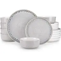 Happiq Imperial Velentino Serviesset - 18 delig - 6 persoons - Beige - Dinerborden - Bordenset - Diepe borden - Ontbijtborden - Servies - Keukenservies - Luxe design - Tafelstijl