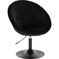 Happyment Barkruk Nero Deluxe - Industrial - Zwart - Barkrukken set van 1 - Barstoel Kruk - Barstoelen met rugleuning - Keukenstoel - In hoogte verstelbaar - Velvet