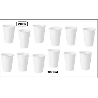 TakeAware 200x Beker 180ml wit - Koffie thee soep fris drank thema feest festival chocomel yogi party Limonade