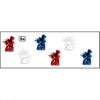 Wefiesta 6x Ballon gewicht rood/wit/blauw - Tafeldecoratie thema feest ballon party festival