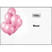 Partyxplosion 100x Ballonnen roze 27cm - Carnaval thema feest party oud en nieuw festival