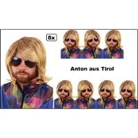 Partyxplosion 8x Pruik Anton aus Tirol blond - Apres ski pruik voor Oktoberfest - 8 stuks