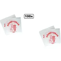 TakeAware 100x Hamburger zakjes 16x16cm - Geleverd in doosje ivm beschadigen - Belegde broodjes Food eten