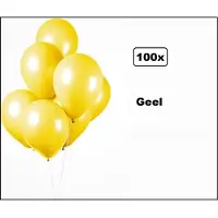 Partyxplosion 100x Ballonnen geel 27cm - Carnaval thema feest party oud en nieuw festival
