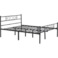 OEM Metalen bedframe - 2 persoons twijfelaar - 140 x 200cm - Incl. lattenbodem - Zwart