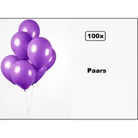 Partyxplosion 100x Ballonnen paars 27cm - Carnaval thema feest party oud en nieuw festival