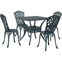vidaXL Tuinstafel Set 5 st Groen Gegoten Aluminium