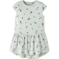 Name it Jurk 'NMFVigga' opaal / pastelblauw / donkergroen / pink