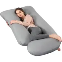 Happiq Zwangerschapskussen Vaylen - Verkoelend - Ergonomisch - Lichaamskussen - Body pillow - Zijslaapkussen - Voedingskussen - Voor zijslapen - Grijs