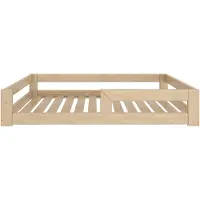 Need Sleep Montessori Bed Kinder Vloerbed 90x200 cm - Naturel Hout - Lattenbodem Laag Kinderbed - met Uitvalbescherming - Peuterbed Jongens Meisjes – Bed voor Kinderen