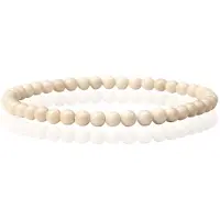 Memphis Natuursteen Armband - 4mm Fossil - 21cm