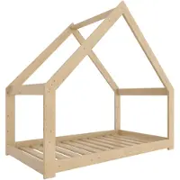 Need Sleep - Montessori Kinderbed Huisbed Peuterbed - Naturel Hout - 80x160 cm - symmetrisch