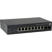 LevelOne GEP-1051 - Commutateur - intelligent - 8 x 10/100/1000 (PoE+) + 2 x Gigabit SFP - de bureau, Montable sur rack - PoE+ (70 W)