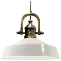 Bamyum Hangende Metalen Lamp Ø41 cm, E27, Vintage Lamp, Wit Binnenkant