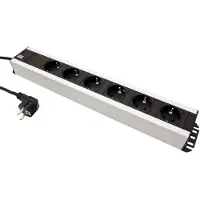 Bachmann 300000 Stekkerdoos 19 inch 6-voudig Zwart, Antraciet Randaarde stekker 1 stuk(s)
