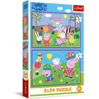 Trefl Puzzel - 2x24 - Peppa op de speelplaats - Peppa Pig 34435